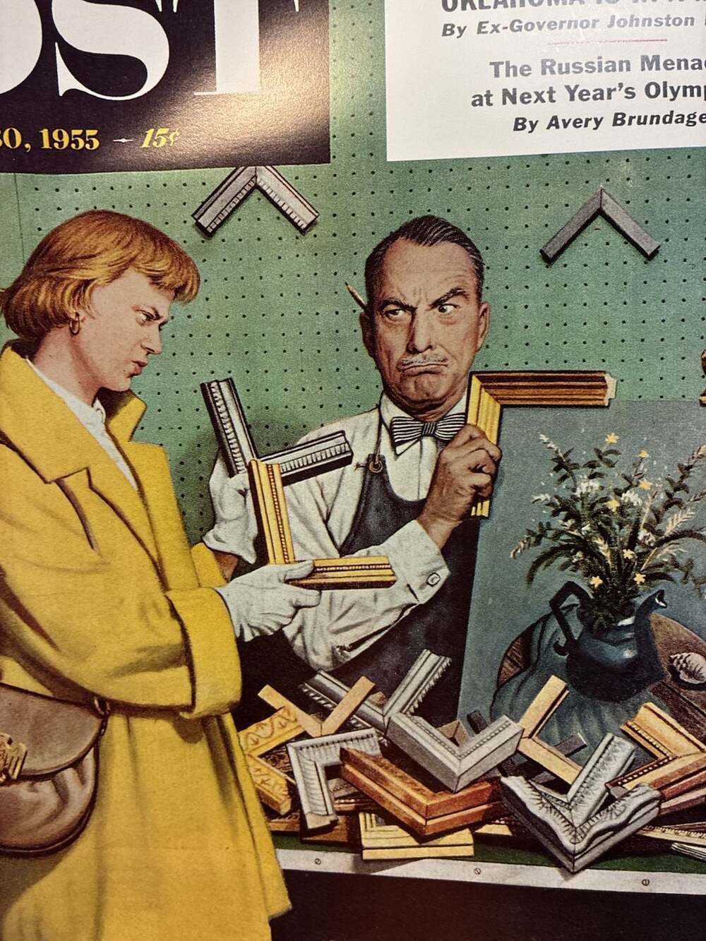 Lot of 2 The Frame Up Saturday Evening Post Cover, April 30, 1955, by Stevan Doh - Picture 6 of 15